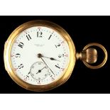 Property of a gentleman - a late 19th century Tiffany & Co.18ct gold cased keyless pocket watch, the