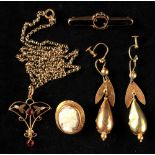 Property of a deceased estate - a bag containing assorted gold & yellow metal jewellery including an