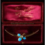 Property of a deceased estate - an early 20th century unmarked gold crescent brooch set with a