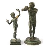 Property of a deceased estate - a 19th century bronze figure of a Satyr, 5.25ins. (13.3cms.) high;