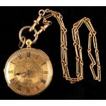 Property of a lady of title - a Victorian 18ct gold pocket watch, with fusee movement inscribed '