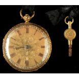 Property of a deceased estate - an early Victorian 18ct gold cased pocket watch, the unsigned