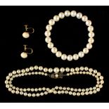 Property of a deceased estate - a Mikimoto graduated single strand cultured pearl necklace, the