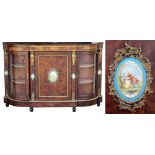 Property of a deceased estate - a Victorian gilt metal mounted walnut & marquetry inlaid 'D'-