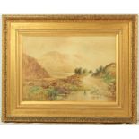 Property of a lady - Albert Procter ARCA (exh.1885-1904) - A MOUNTAIN LAKE VIEW - watercolour, 18.