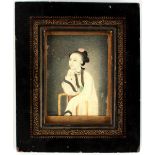 Chinese school, late 18th / early 19th century - A YOUNG LADY LEANING ON A CHAIR - a portrait