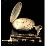 A Minerva Fraternal 800 grade silver niello cased Masonic pocket watch on chain (see illustration).