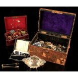 Two jewellery boxes containing assorted costume jewellery, etc. (2) (see illustration).