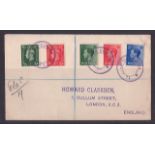 Stamps - Tristan da Cunha, an attractive cover bearing George VI ½d and 1d, with Edward VIII ½d,