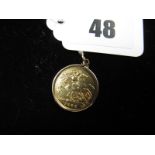 Edward VII Half Sovereign, 1906, loose set within pendant mount.