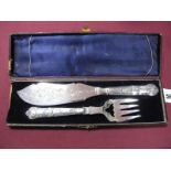 A Pair of Decorative XIX Century Plated Fish Servers, each with leaf scroll detail in (damaged)