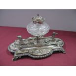 A James Dixon & Sons Electroplated Desk Stand, engraved "Yorkshire Hound Show Sheffield 1874",