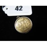 Victoria Sovereign, 1842, young head, shield back, loose set within 9ct gold pendant mount.