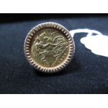 An Edward VII Half Sovereign, 1906, loose set within 9ct gold ring mount.