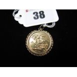 Elizabeth II Sovereign, 1978, loose set within 9ct gold pendant mount.