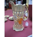 A Circa 1930's Charlotte Rhead for Bursley Ware Pottery Jug Vase, tube lined and painted with