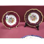 A Pair of XIX Century Barr, Flight & Barr, Worcester, Porcelain Dishes, of shaped circular form,