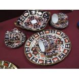 A Collection of Royal Crown Derby Bone China, painted and gilt in the Old Imari palette,