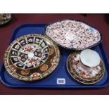 A Collection of Derby China, painted, transfer printed and gilt in the Old Imari palette, comprising