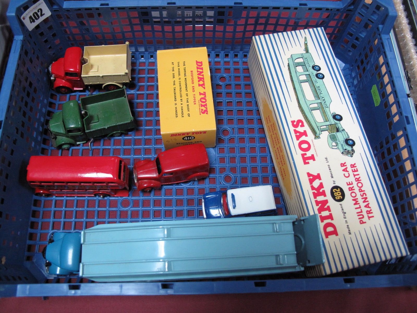 A Small Quantity of Mid XX Century Dinky Diecast Toys, including a Pullmore car transporter, RAC