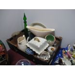 Chamber Pot, Grindley meat plate, cheese dish and cover, plant pots, part tea set, Whitefriars style