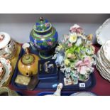 Swarovski Galleon, (boxed), spectacles, cloisonné ginger jar, Capo Di Monte table centre, etc:-