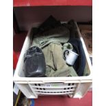 A Quantity of Mid XX Century Army Webbing Items, including belts, bags, trousers, beret and