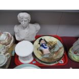 Admiral Nelson Themed Items, two Doulton, one N. M. S plate, continental pottery bust impressed