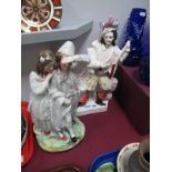 A Victorian Staffordshire Flatback "Will Watch", and one other Staffordshire figural group of a