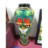 A Moorcroft Vase in the Costa Rica Design, tubelined with brightly coloured exotic birds amongst