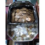 A Quantity of Base Metal GB and Foreign Coins. Some of the foreign coins are current or