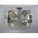 184 Grammes of Mixed Silver Coins, GB and foreign. Better items noticed.