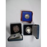 Silver Proof Crowns: 1981 and 1990. A King George VI Coronation medal (by P. Metcalfe).