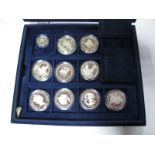 A Queen Elizabeth II Ten Coin Silver Proof Collection, by Westminster to commemorate the 70th