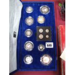 The UK Millennium Silver Collection. Thirteen coins (including Maundy) in Royal Mint case of issue