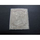 GB 880 4d Grey-Brown SG 160, plate 17, lightly mounted mint, G.K. corner letters. Cat £425.