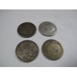 Crowns: 1819 (NF), 1822 (poor) and 1889 (F). A USA dollar, 1893, F.