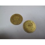 Denmark Gold 12 Marks, 1758 and 1759 (2). Both coins are pleasing NVF/VF.