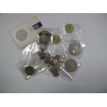 Thirty Silver Threepences, a small quantity of other silver coinage, GB and foreign, five modern