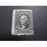 USA Stamps 1961 Washington 12 Cent Black S. G. 65 Good Used Cat £60.