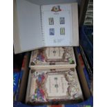 Commonwealth Stamps, five deluxe 1981 Charles and Diana Royal Wedding pre printed albums by