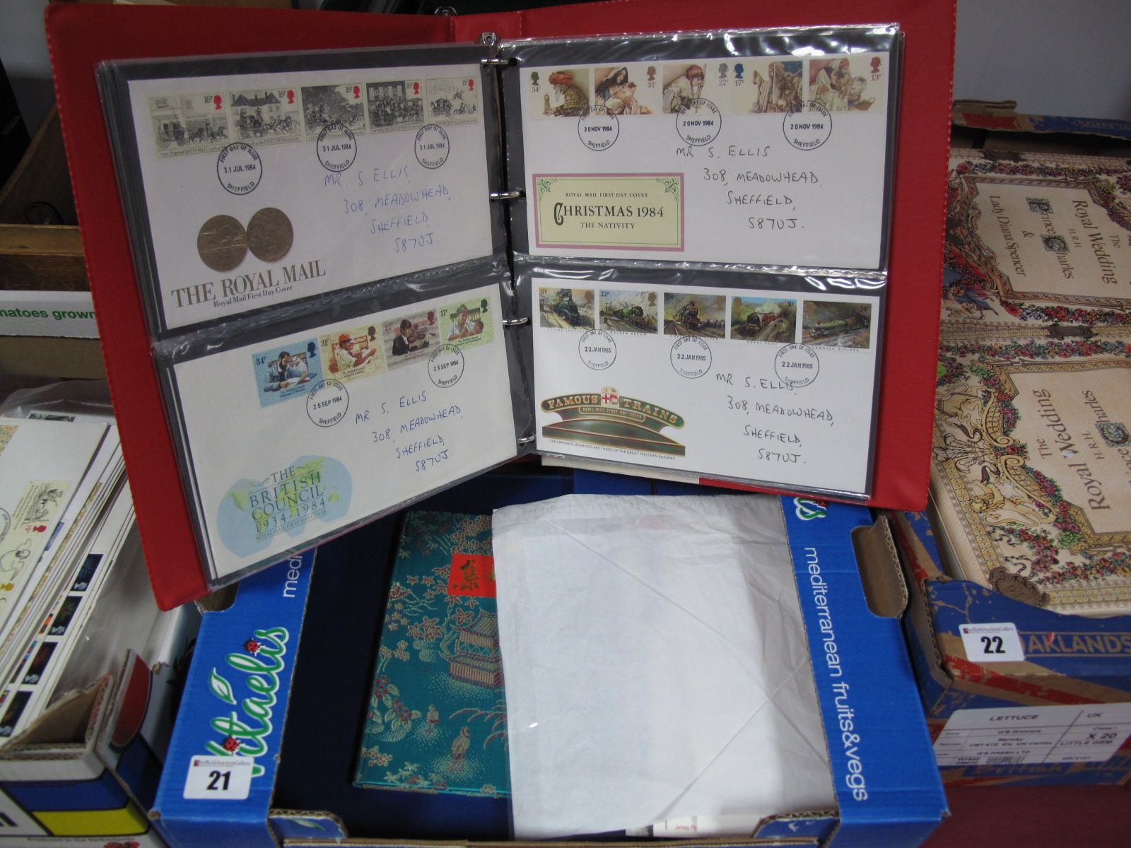 A Small Accumulation of Stamp Material, including approximately 125 GB FDC's (handwritten) from