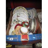 A Quantity of Cabinet Plates, coffee cans and saucers, shallow dishes, etc:- One Box