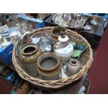 Stoneware Jars, Picquot Ware, Royal Worcester collectors plates, lamp, etc, all contained within a