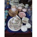 Wedgwood "Lichfield" Tea Ware, of nineteen pieces, Tuscan pink and gilt of twenty-two pieces:- One