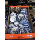 A Quantity of Blue and White Old Willow Tea and Dinner Wares, including Coalport, Royal Doulton,