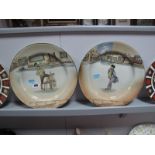 A Pair of Royal Doulton Dickens Ware Cabinet Plates, of Sam Welter and Mr Pickwick.