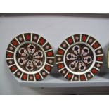 A Pair of Royal Crown Derby Imari Pattern Plates, 1128 pattern.