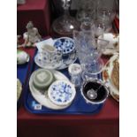 Dartington and Other Glassware, Wedgwood ceramics, plated sugar bowl, etc:- One Tray