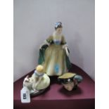 Royal Doulton China Figurine "Elegance" HN2264, "Golden Days" HN2274 and Long John Silver